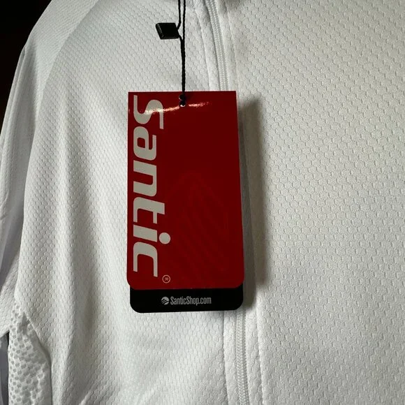 NWT Santic Olivia Women's S-2XL White Cycling Jersey Long Sleeve Full Zip, Rear - Picture 7 of 12